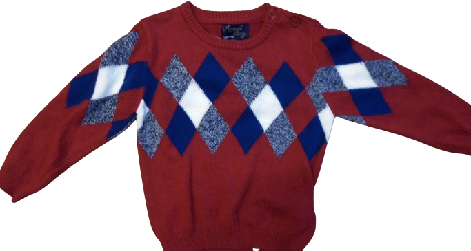 Mayoral Dark Red Argyle Pattern Jumper Style 2327